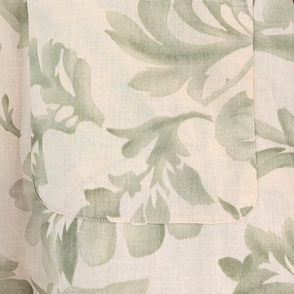 Vintage Nautica Men's Linen Blend Hawaiian Shirt Botanical‎ Tropical Vacation XL - Picture 14 of 14